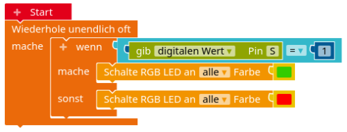 Im Open Roberta Lab liest der Block <lese digital von pin> den Zustand des Tasters ein. pinfunktionen-digital-read-orl