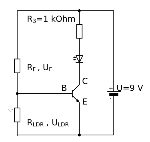 Transistorschaltung für eine Straßenlampe.