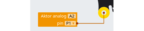 Konfiguration: Der Pin P1 wird als analoger Ausgang eingestellt. pinfunktionen-analog-write-orl-konf